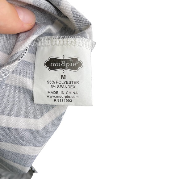 Mud Pie Natalie Women's Shift Halter Dress Black White Red Bow Geometric Sz M‎ - Picture 9 of 10